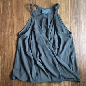 EVEREVE Sunday I’m Brooklyn olive drape halter tank small